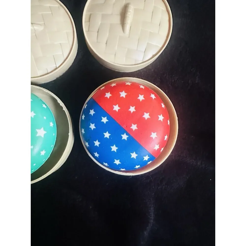 2 National Flag Dumpling Squishies, soft stress-relief toys. Not RMS Slow Rising